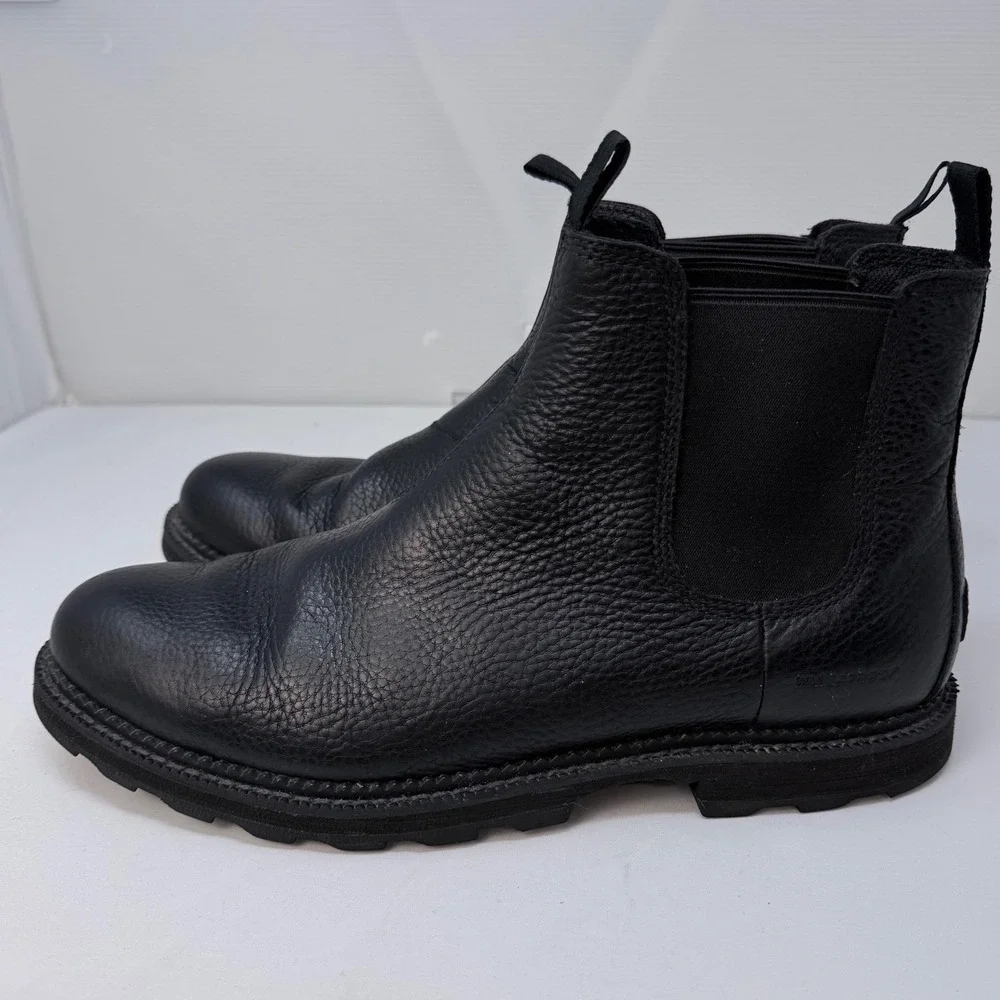 Sorel Madson Chelsea Waterproof Boots Mens 10.5 Black Leather NM3474-010